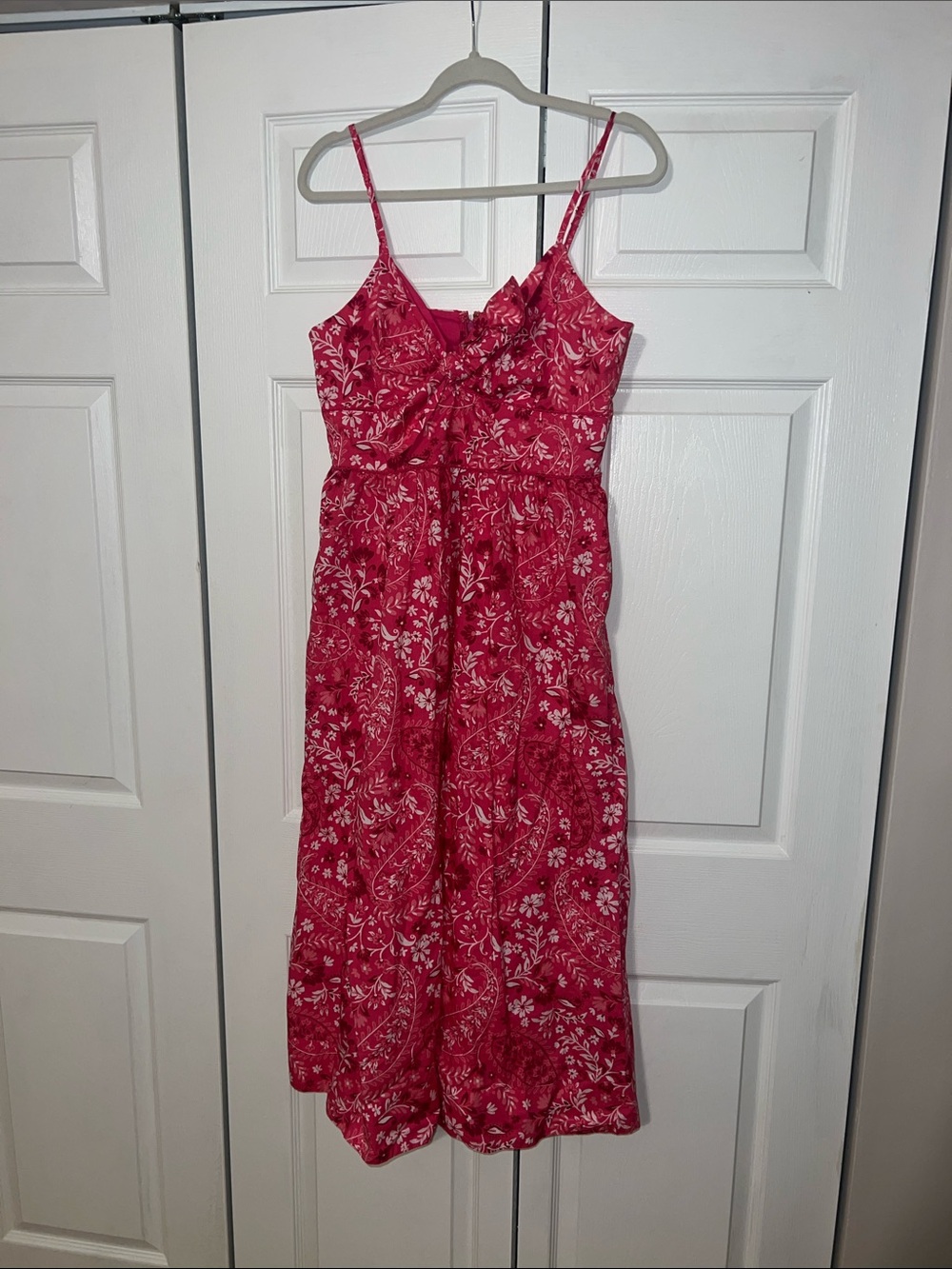 LOFT Pink Paisley-Print Midi Sundress